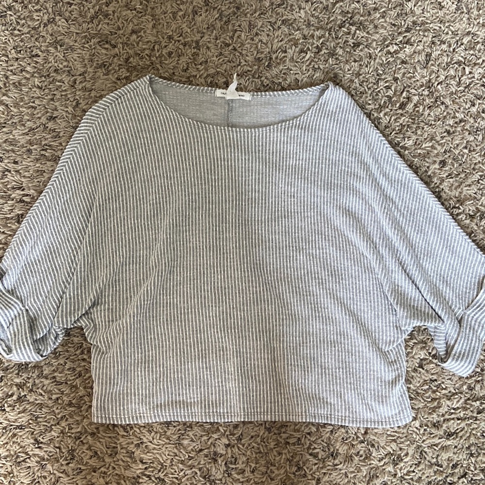 stripped semi cropped top
